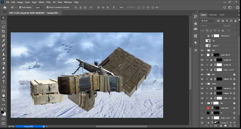 obj bfore cod photomontage